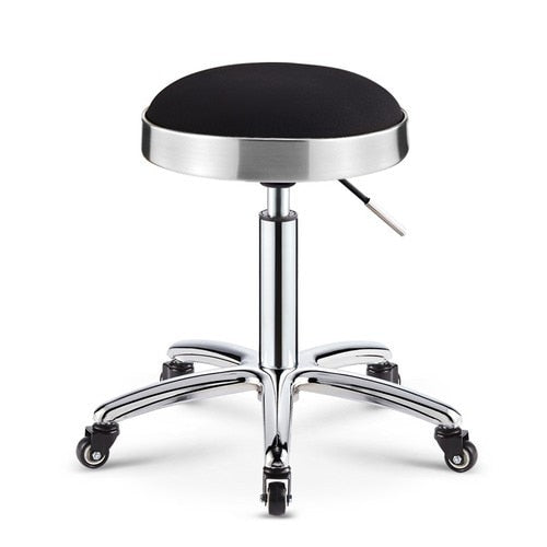 Stainless Steel Brushed Lifting Stool Explosion-proof Stool Barber Chair Bench Hairdressing Salon Rotating Stool Master Chair - HAB