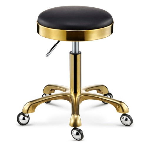 Stainless Steel Brushed Lifting Stool Explosion-proof Stool Barber Chair Bench Hairdressing Salon Rotating Stool Master Chair - HAB