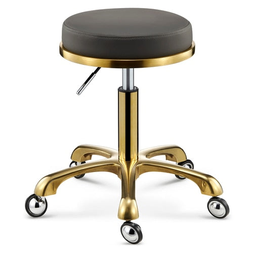 Stainless Steel Brushed Lifting Stool Explosion-proof Stool Barber Chair Bench Hairdressing Salon Rotating Stool Master Chair - HAB
