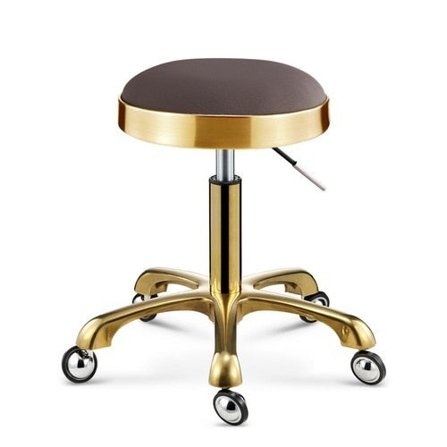 Stainless Steel Brushed Lifting Stool Explosion-proof Stool Barber Chair Bench Hairdressing Salon Rotating Stool Master Chair - HAB