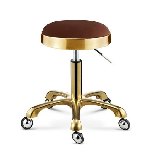 Stainless Steel Brushed Lifting Stool Explosion-proof Stool Barber Chair Bench Hairdressing Salon Rotating Stool Master Chair - HAB