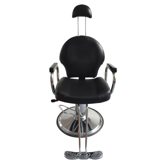Hair Beauty Equipment 8735 Man Barber Chair with Headrest Black Salon furniture - HAB