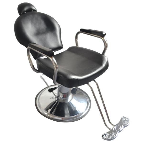 Hair Beauty Equipment 8735 Man Barber Chair with Headrest Black Salon furniture - HAB