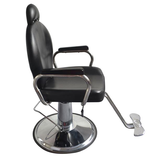 Hair Beauty Equipment 8735 Man Barber Chair with Headrest Black Salon furniture - HAB