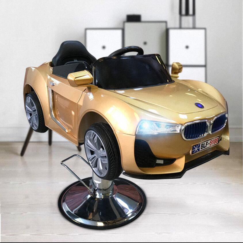 New children's barber chair cartoon car seat barber shop baby hairdressing chair four-wheeled car chair - HAB