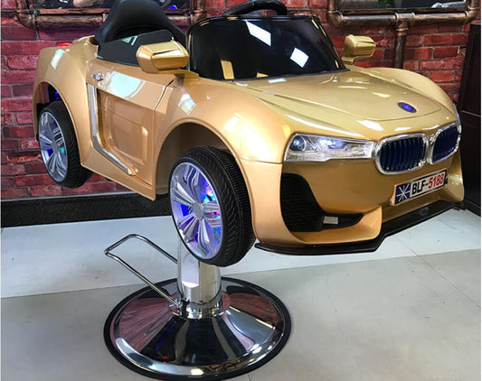 New children's barber chair cartoon car seat barber shop baby hairdressing chair four-wheeled car chair - HAB