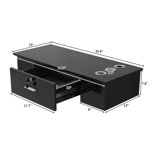 Classic Salon Wall Mount Styling Station Beauty Salon Spa Locking Cabinet Black Air Blower Tools Storage Cabinet Hair Salon - HAB