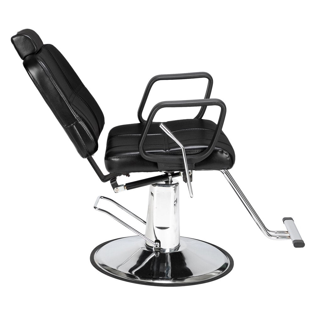 In Stock Barber Chair Reclining Haircut Lady Chair Hairdressing Chair Black US Warehouse - HAB