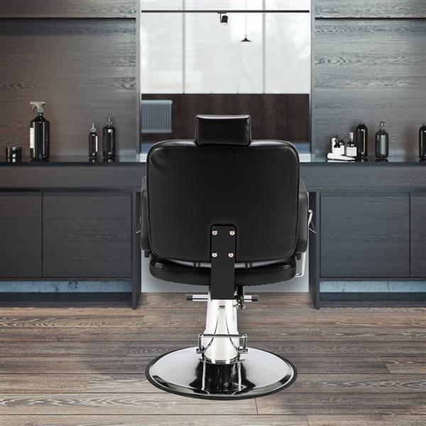 In Stock Barber Chair Reclining Haircut Lady Chair Hairdressing Chair Black US Warehouse - HAB