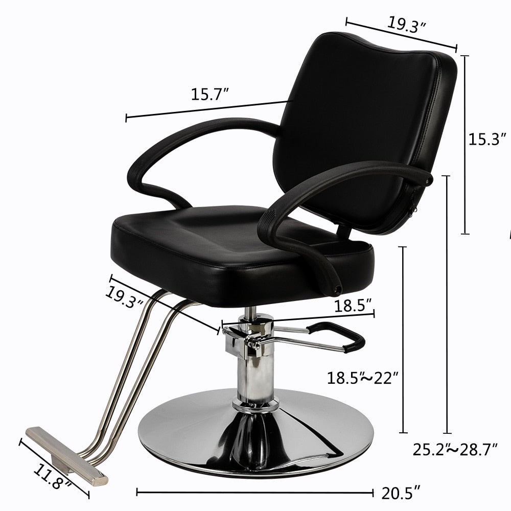 Hair Salon Barber HC106 Woman Barber Chair Hairdressing Chair Black US Warehouse IN Stock - HAB
