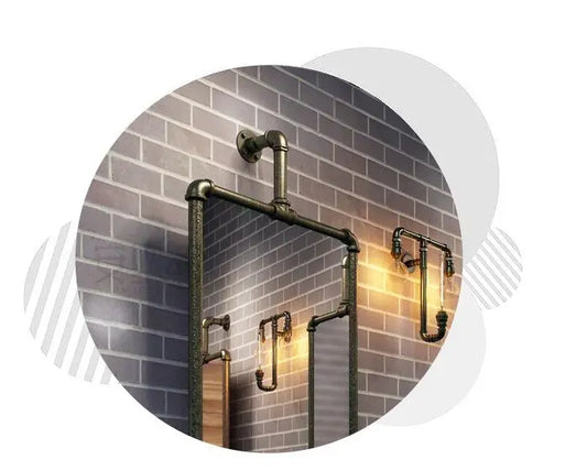 Retro industrial style barber salon mirror stand water pipe iron salon haircut floor mounted double single mirror - HAB