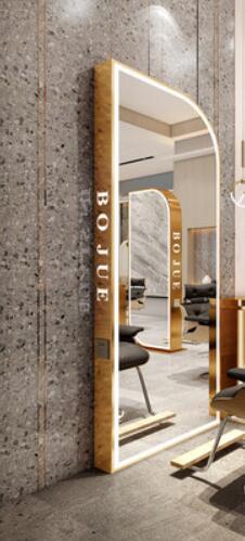 New single and double-sided barber shop mirror salon special simple modern hair-cutting mirror landing full-body mirror - HAB