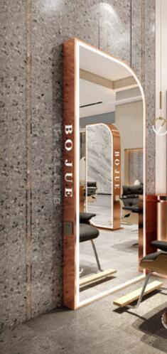 New single and double-sided barber shop mirror salon special simple modern hair-cutting mirror landing full-body mirror - HAB