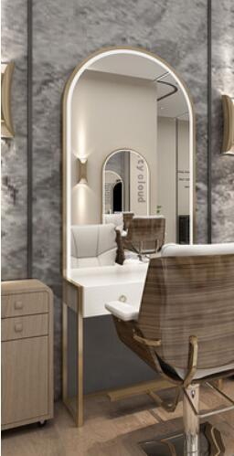New single and double-sided barber shop mirror salon special simple modern hair-cutting mirror landing full-body mirror - HAB
