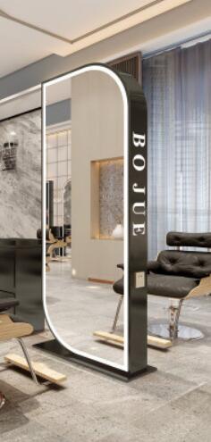 New single and double-sided barber shop mirror salon special simple modern hair-cutting mirror landing full-body mirror - HAB
