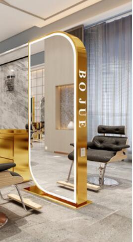 New single and double-sided barber shop mirror salon special simple modern hair-cutting mirror landing full-body mirror - HAB