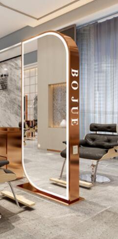 New single and double-sided barber shop mirror salon special simple modern hair-cutting mirror landing full-body mirror - HAB