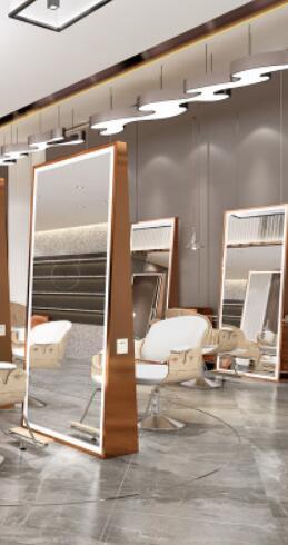 New single and double-sided barber shop mirror salon special simple modern hair-cutting mirror landing full-body mirror - HAB