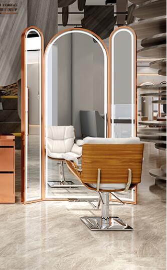 Online celebrity barber shop jingtai hair salon special light haircut mirror hairdressing shop single double three-sided floor m - HAB