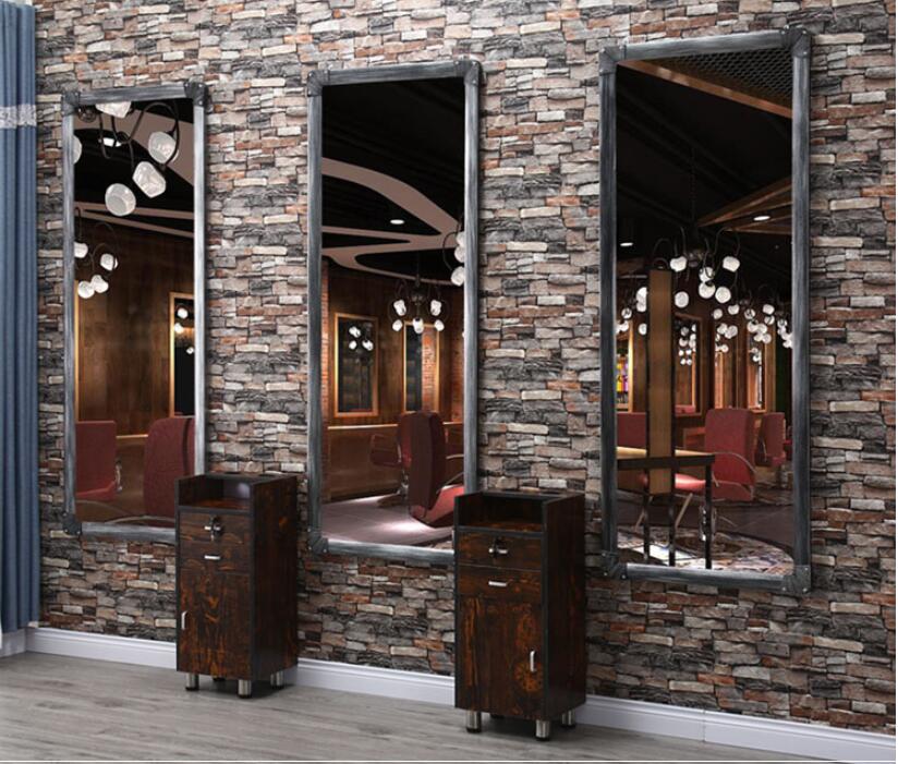 Hairdressing mirror net celebrity retro barber shop mirror makeup single frame hair salon dedicated - HAB