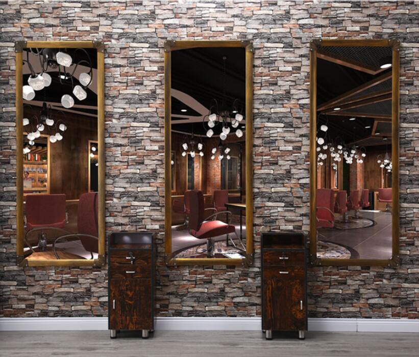 Hairdressing mirror net celebrity retro barber shop mirror makeup single frame hair salon dedicated - HAB