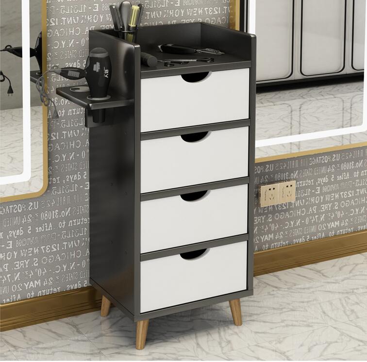 Barber shop tool cabinet hair salon special tool table hairdresser rack drawer mirror cabinet small hair cutting cabinet - HAB