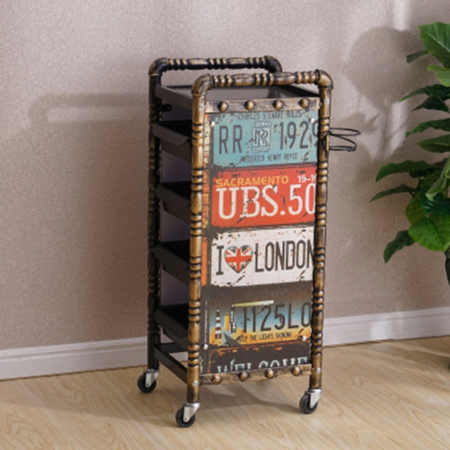 Beauty stroller hair dyeing stroller hair salon tool cart five-layer bar car barber shop trolley tool cabinet - HAB