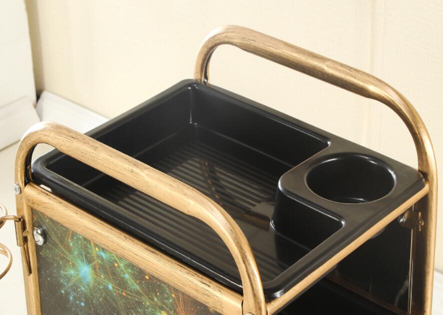 Beauty salon trolley special barber shop hot dyeing tool cart hair salon hand-pulling cart multi-function tool cabinet - HAB
