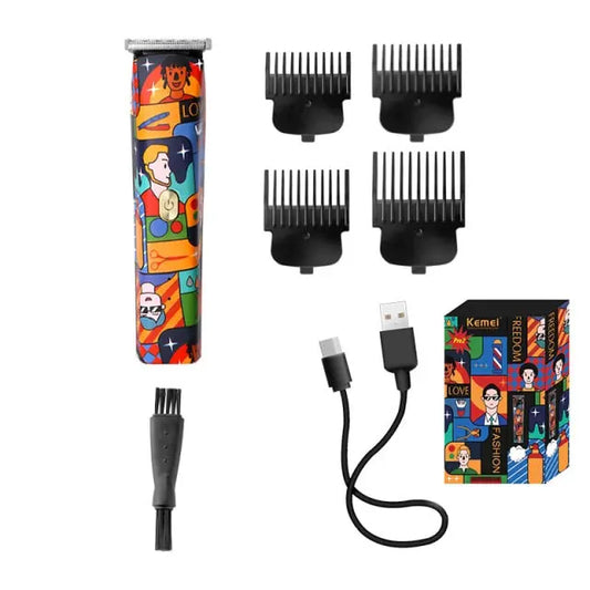 Kemei T-Outliner Cordless Fashion Graffiti Trimmer Men Zero Gapped Professional Hair Clipper Scrawl Finish Hair Cutting Machine - HAB