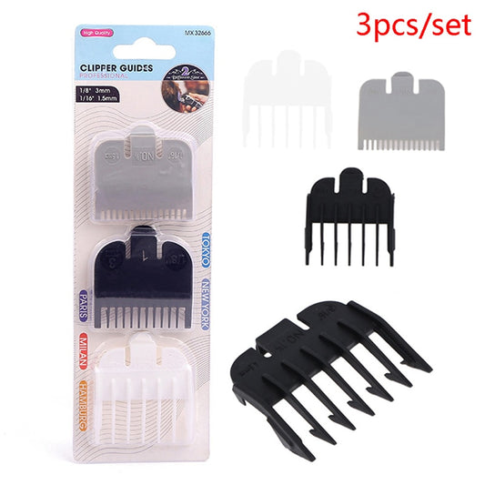 New 3Pcs/Set Universal Hair Clipper Limit Comb Guide Attachment Barber Replacement Wholesale 1.5mm/3mm/4.5mm Styling Accessories - HAB