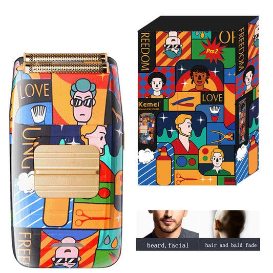 Original kemei powerful rechargeable hair shaver electric bald head shaving machine for men beard electric razor finishing fade - HAB