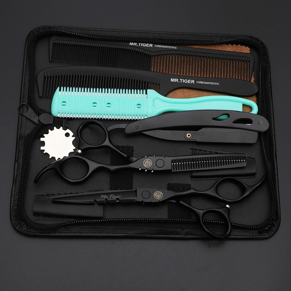 Sharp Blade Hair Scissors Professional Barber Scissors Hairdressing Shears Salon Cutting Scissor With Razor Set Makas 5.5 6.0 - HAB