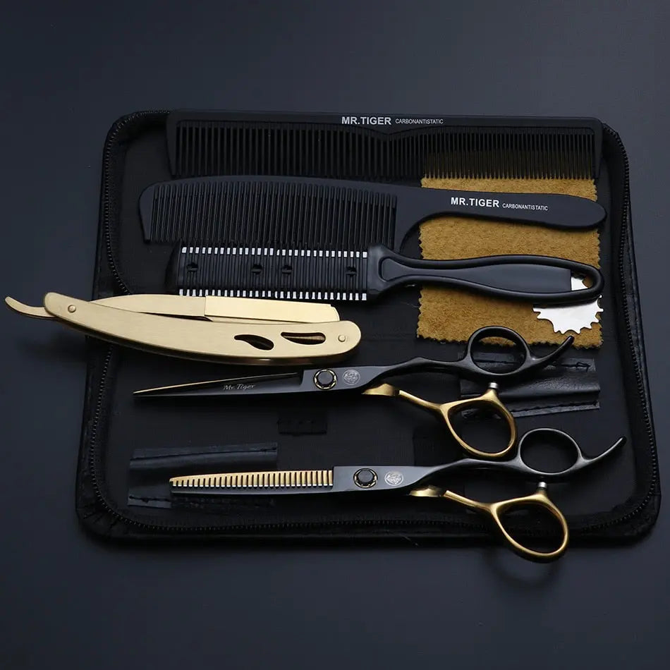 Sharp Blade Hair Scissors Professional Barber Scissors Hairdressing Shears Salon Cutting Scissor With Razor Set Makas 5.5 6.0 - HAB
