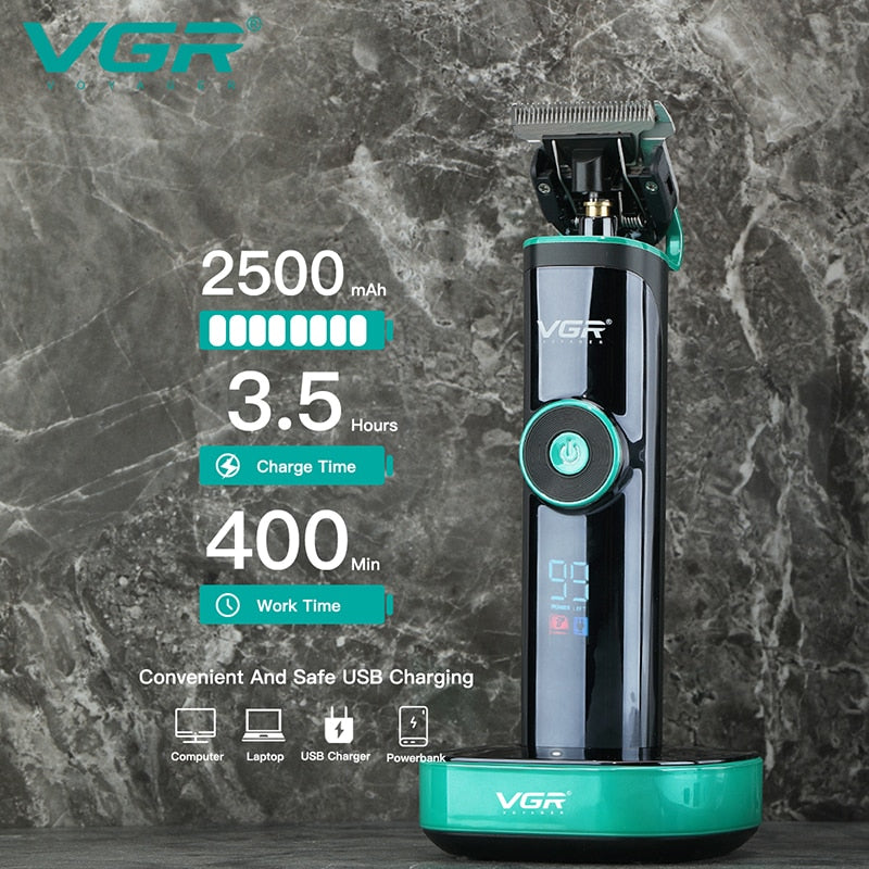 Professional Cordless 2 Speed Blade Adjustable Hair Trimmer For Men Beard Hair Clipper Electric Hair Cutting Machine Barber Kit - HAB