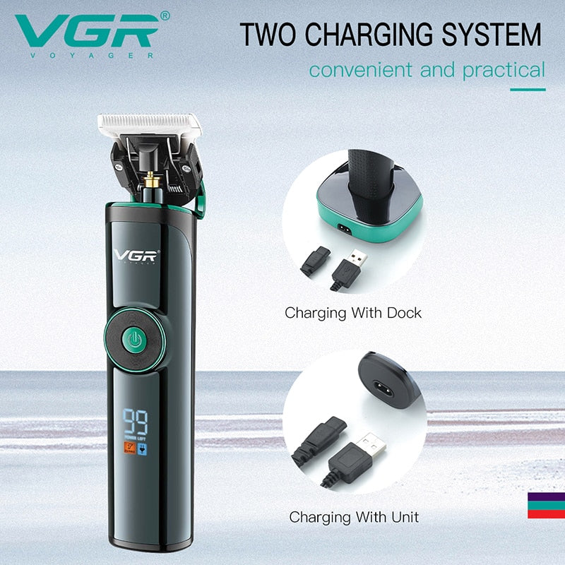 Professional Cordless 2 Speed Blade Adjustable Hair Trimmer For Men Beard Hair Clipper Electric Hair Cutting Machine Barber Kit - HAB