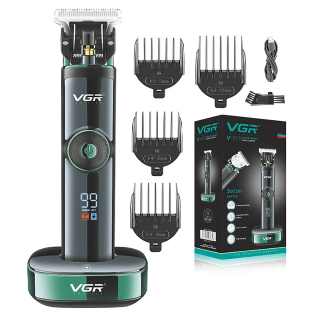 Professional Cordless 2 Speed Blade Adjustable Hair Trimmer For Men Beard Hair Clipper Electric Hair Cutting Machine Barber Kit - HAB
