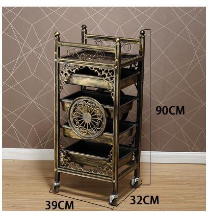 Beauty Salon Cart Hot Dye Cart Hair Salon Five Bars Barber Shop Cart Tool Cabinet. - HAB