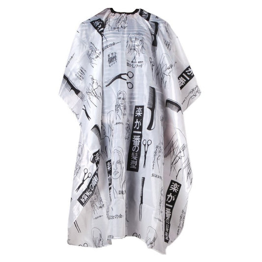 Hair Salon Cape Haircut Barber Gown Hairdressing Apron Hairdressing Supplies Black+White - HAB