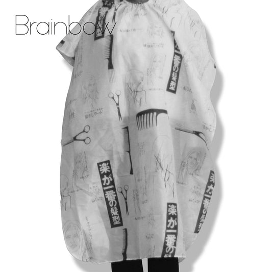 Brainbow Scissor Comb Printed Hairdressing Wrap Cape Waterproof Hair Salon Barber Shop Hair Styling Cut Haircut Cover Cloth Wrap - HAB