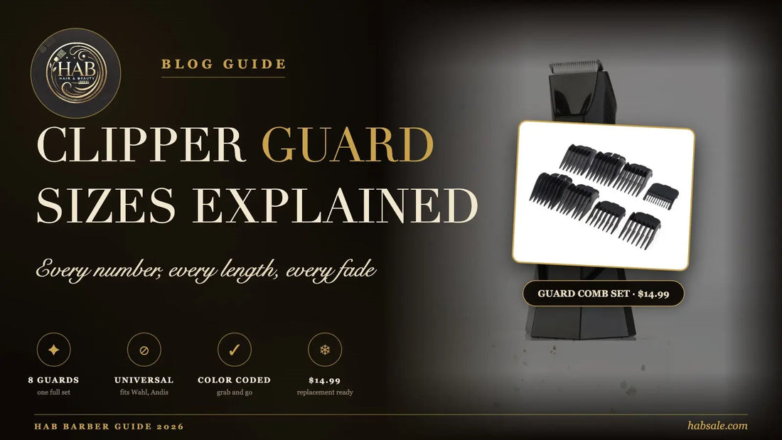Clipper guard sizes chart and fade guide 2026 with 8 piece universal guard comb set