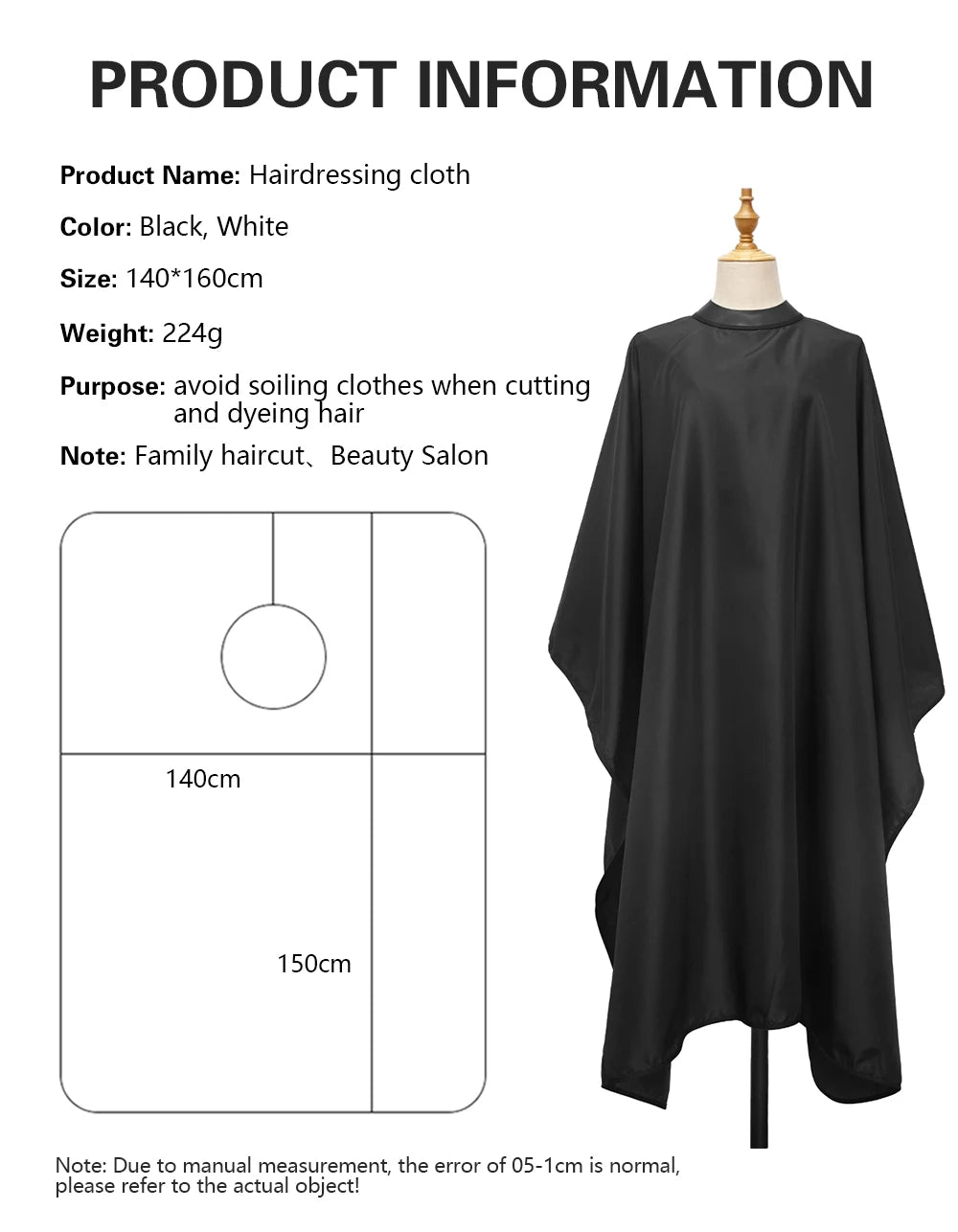 Silicone Neckline Haircut Cloth Hidden Buckle Waterproof Barber Cape Hairdressing Coat Hairdress Gown Barbershop Accessory Tools - HAB - Hair And Beauty