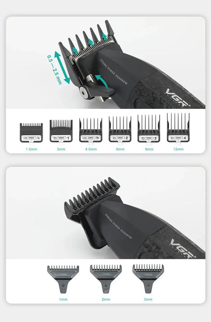 VGR Hair Trimmer Professional Hair Cutting Machine 9000 RPM Barber Shaver Cordless Hair Clipper LED Trimmer for Men V-640 S3 - HAB - Hair And Beauty