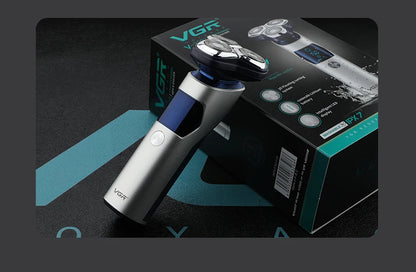 VGR 328 Men's Professional Shaver Metal Floating Three Blade Household Shaver LED Intelligent Digital Hair Trimming Machine - HAB - Hair And Beauty