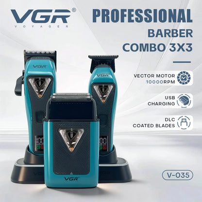 VGR Hair Trimmer Professional Hair Cutting Machine LED Cordless Barber Clipper Vector Motor 11000 RPM Hair Trimmer for Men V-035 - HAB - Hair And Beauty