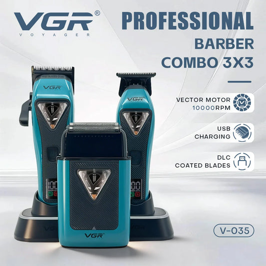 VGR Hair Trimmer Professional Hair Cutting Machine LED Cordless Barber Clipper Vector Motor 11000 RPM Hair Trimmer for Men V-035 - HAB - Hair And Beauty
