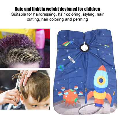 Children Hair Cutting Cape Gown Hairdresser Barber Apron Hairdressing Children Girls Boys Hair Cut Cloak Umbrella Protecter - HAB - Hair And Beauty