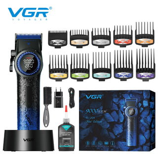 VGR V-001 Professional Hair Clipper — Titanium Blades, 300-Min Battery & Charging Base