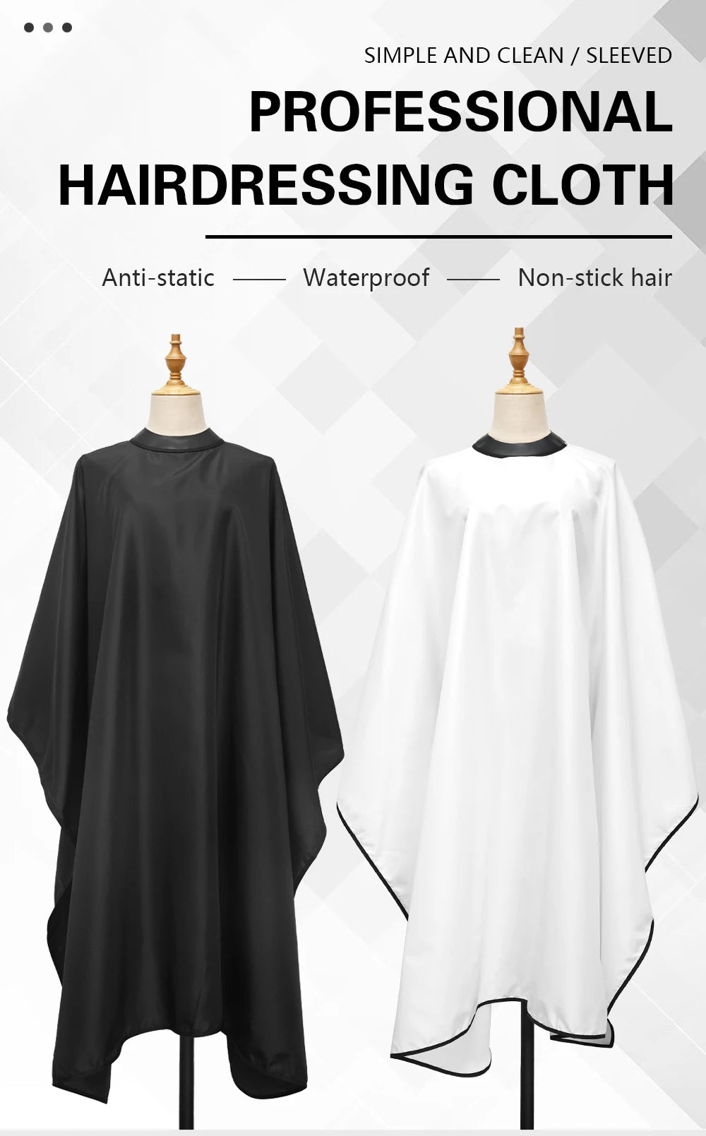 Silicone Neckline Haircut Cloth Hidden Buckle Waterproof Barber Cape Hairdressing Coat Hairdress Gown Barbershop Accessory Tools - HAB - Hair And Beauty