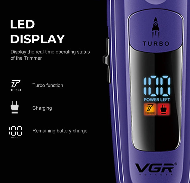 VGR Professional Hair Clipper – Cordless Rechargeable Trimmer for Men - HAB - Hair And Beauty