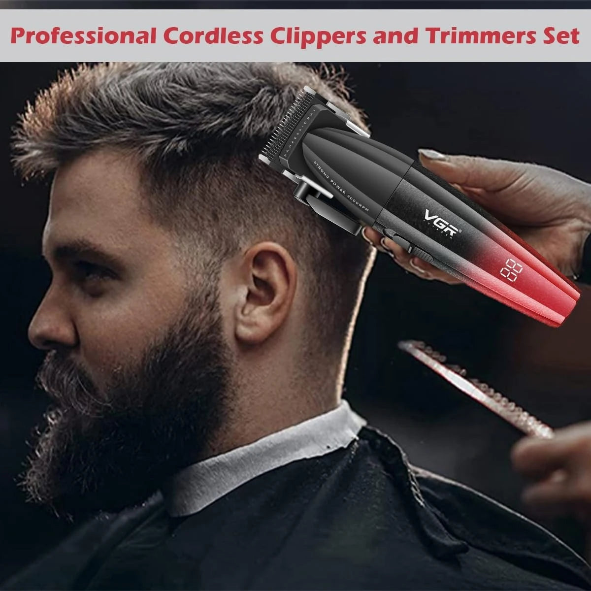 VGR Hair Trimmer Professional HairCut Machine Electric Body Trimmers 9000 RPM Hair Clipper Adjustable Hair Trimmer for Men V-640 - HAB - Hair And Beauty
